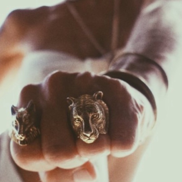 New FP Gold Plated Tiger Statement Ring ~ Silver or Bronze Clemson LSU Auburn - Picture 1 of 16